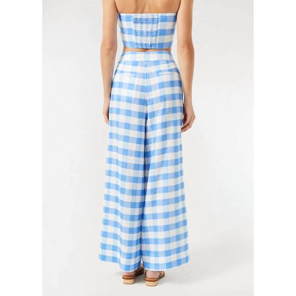 NEW RHODE linen campbell pants in toulouse gingham - Picture 2 of 4